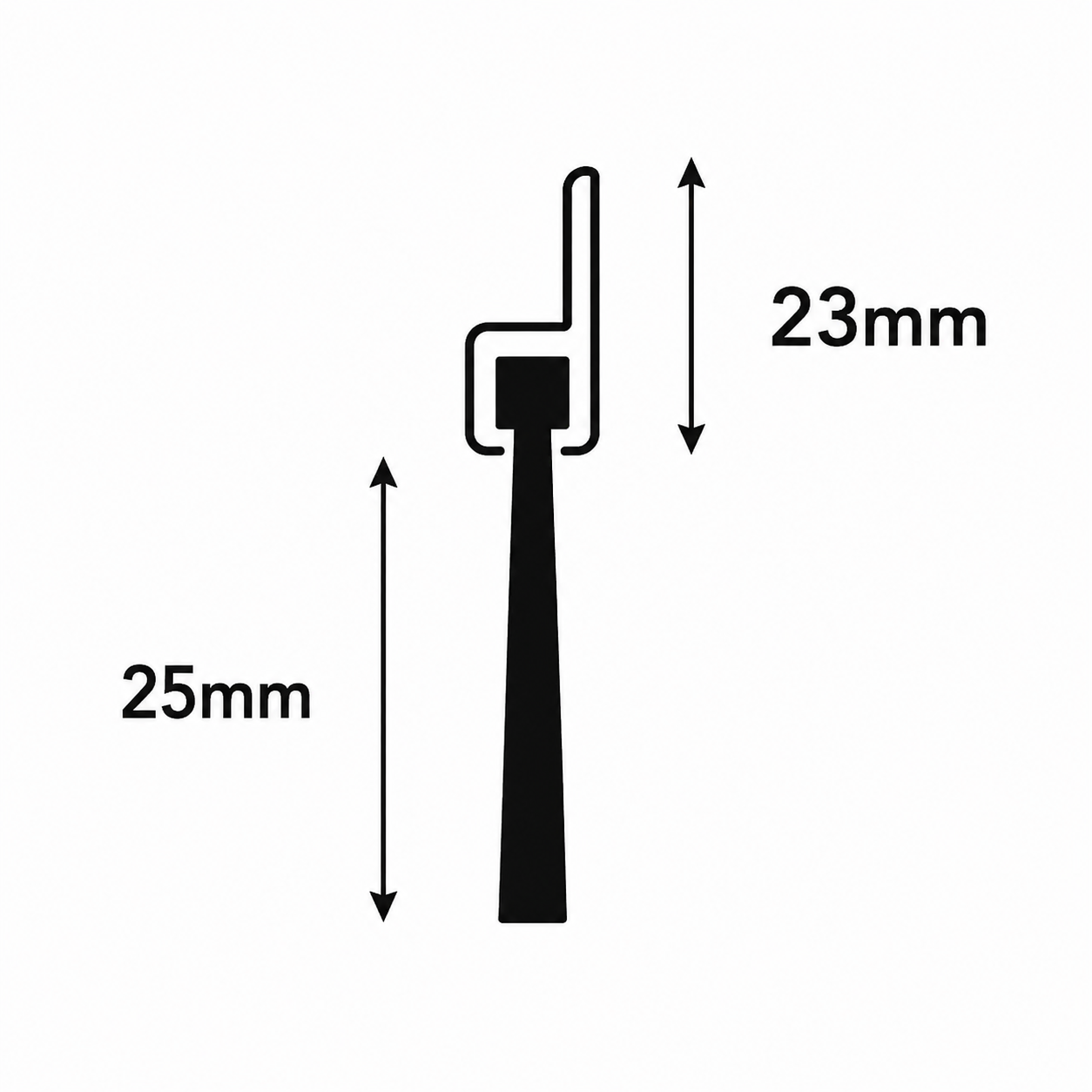 Diagram of Rubber Draught Excluder 25mm