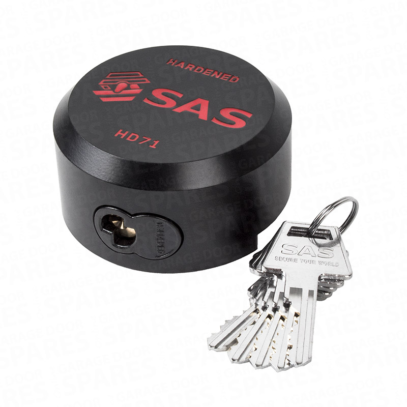 Black Hockey Puck Shackles Padlock to Suit Garage Defender (Master)