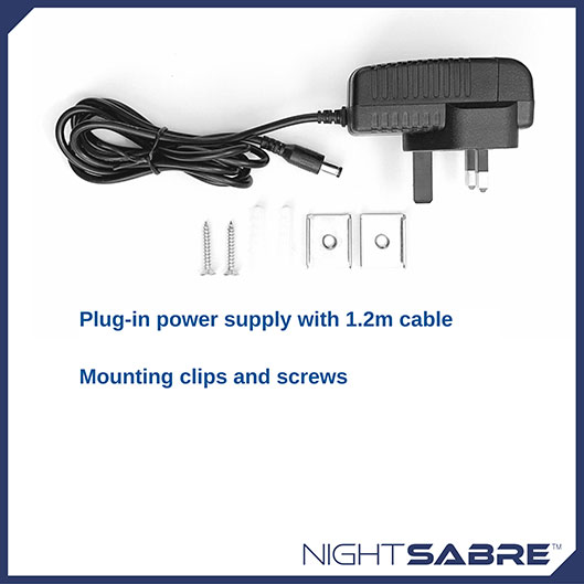 Night Sabre LED security light power adapter